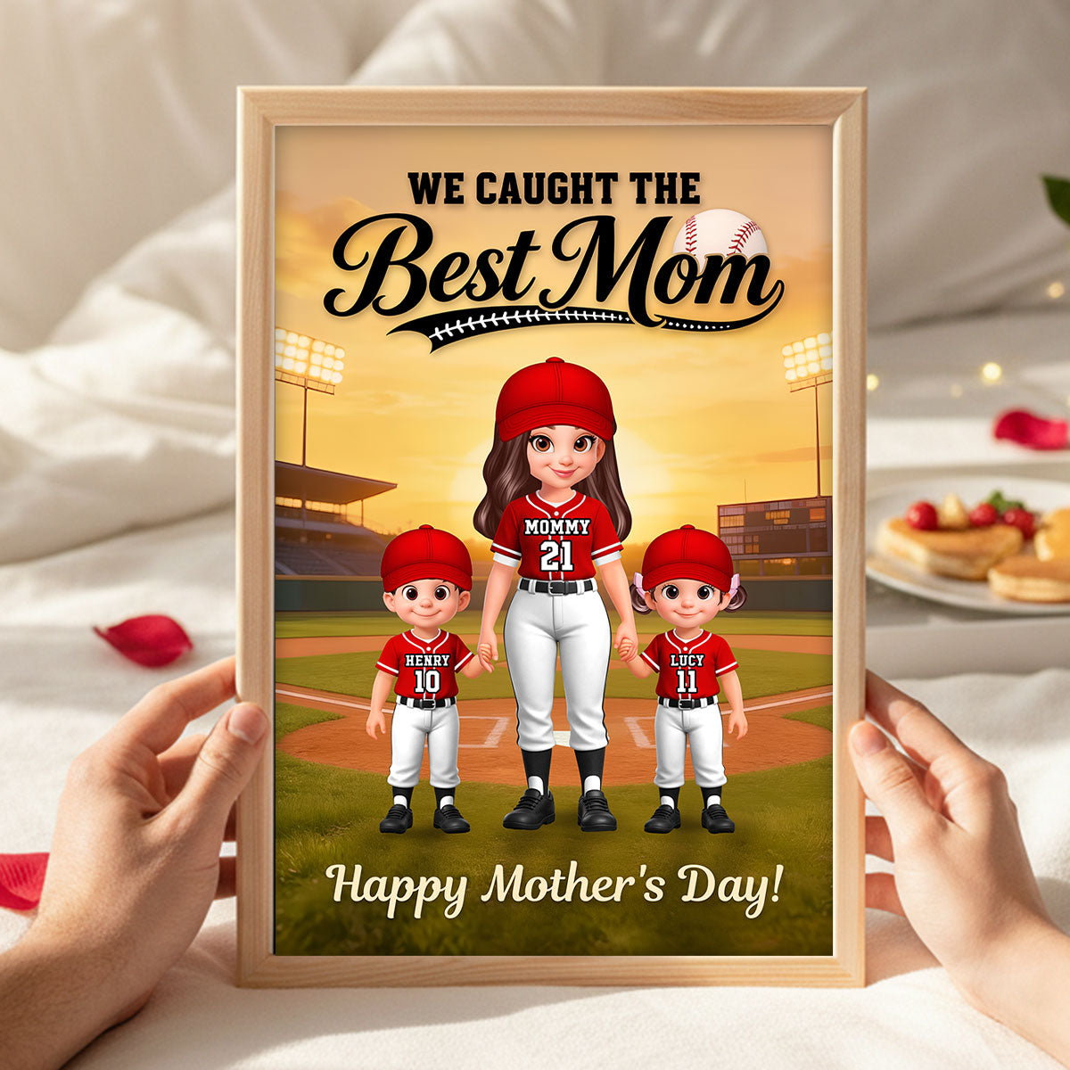 We Caught The Best Baseball Mom - Personalized Poster - Mother's Day Gift For Baseball Mom, Wife