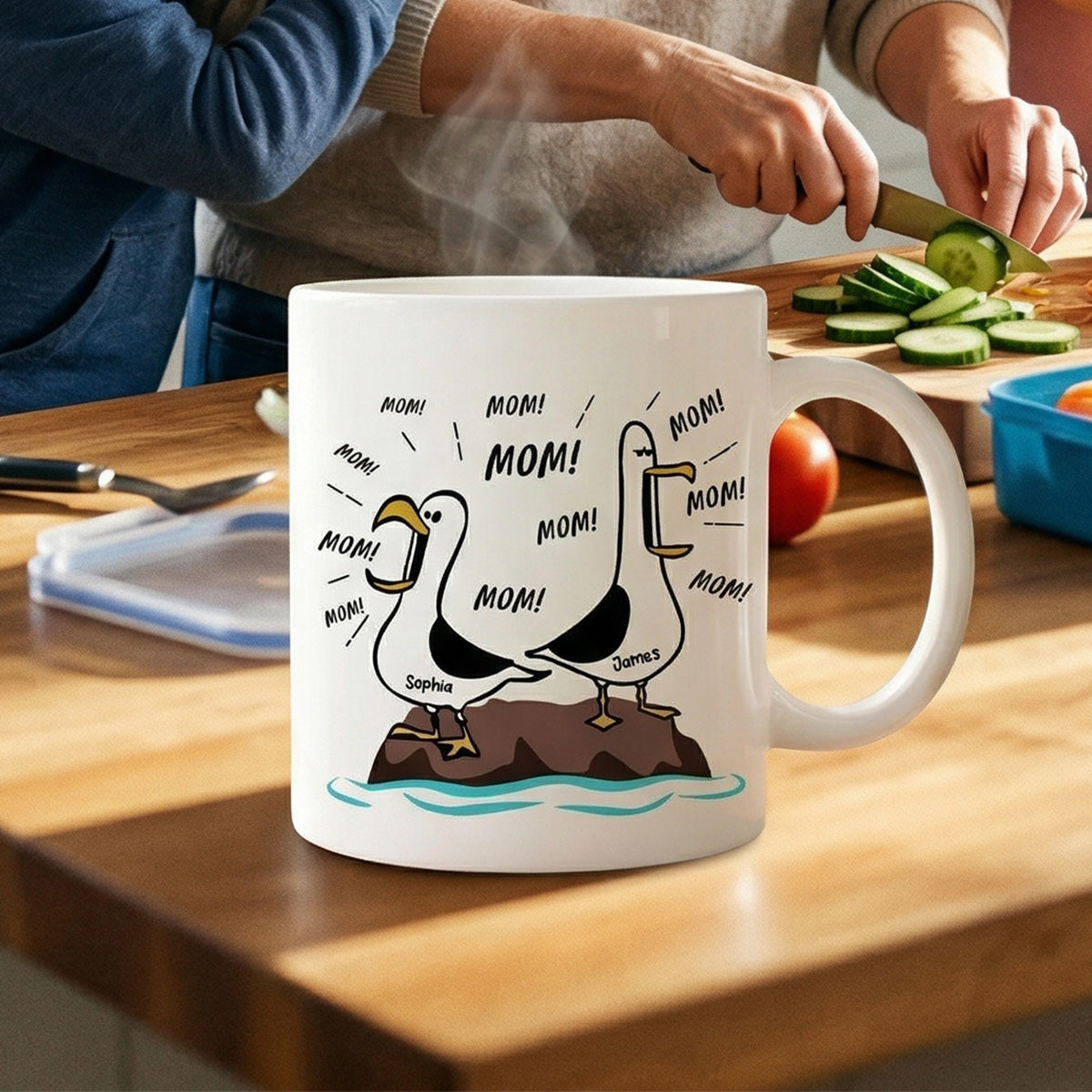Seagull Mom Mom Mom Custom Name - Personalized Mug - Funny Mother's Day Gift For Mom