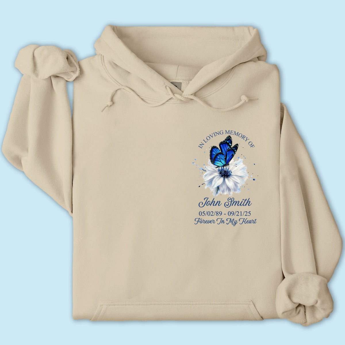 Memorial Butterfly Forever In My Heart - Personalized Shirt - Remembrance Gift