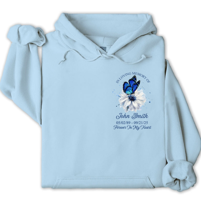 Memorial Butterfly Forever In My Heart - Personalized Shirt - Remembrance Gift