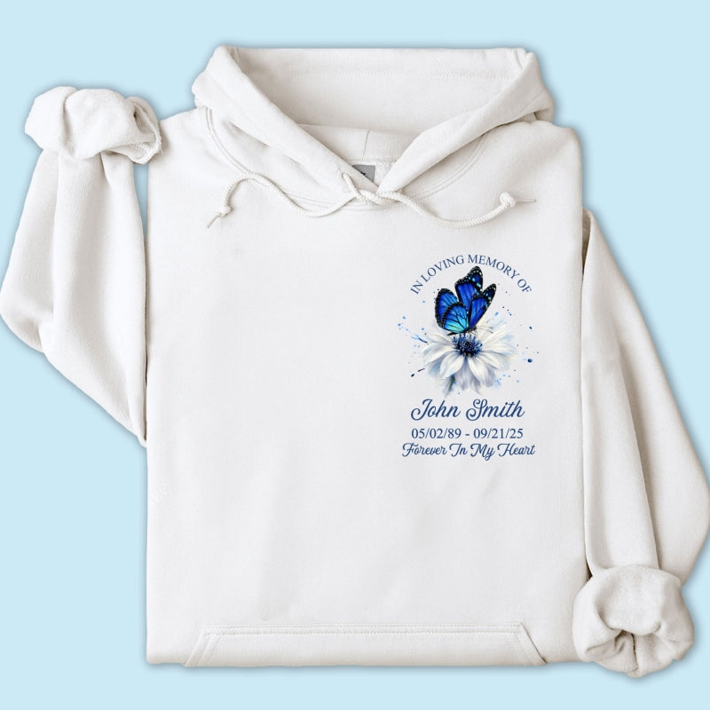 Memorial Butterfly Forever In My Heart - Personalized Shirt - Remembrance Gift