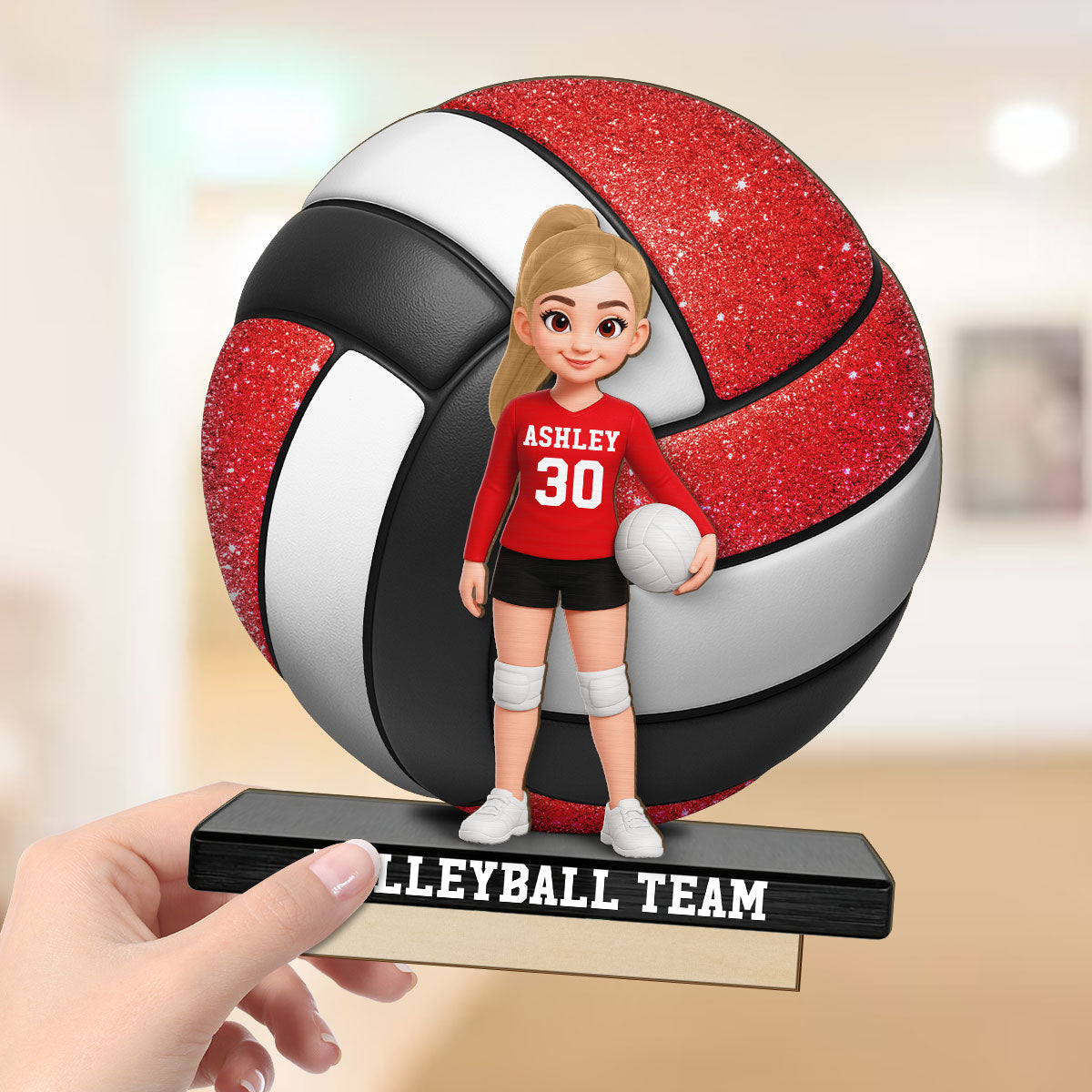 Proud Volleyball Player - Personalized 2-Layered Wooden Plaque - Gift For Volleyball Players, Volleyball Lovers