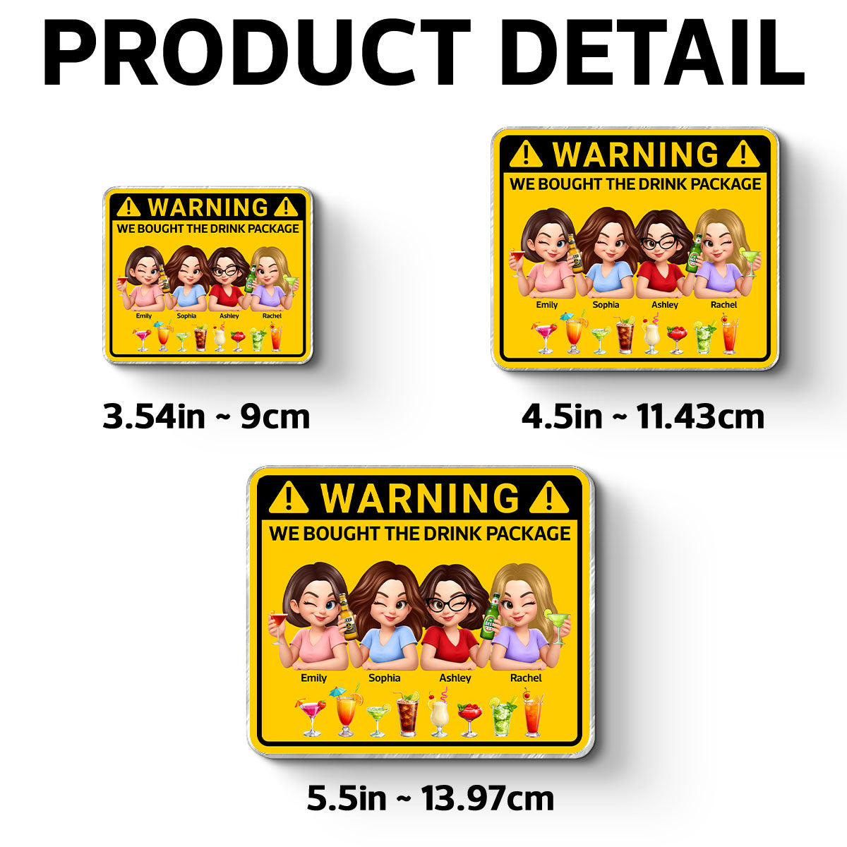 Friends Girls Trip Warning Caution We Bought The Drink Package - Personalized Cruise Ship Door Magnet - Cruise Decorations Magnet, Summer Drink Package Cruise Magnet