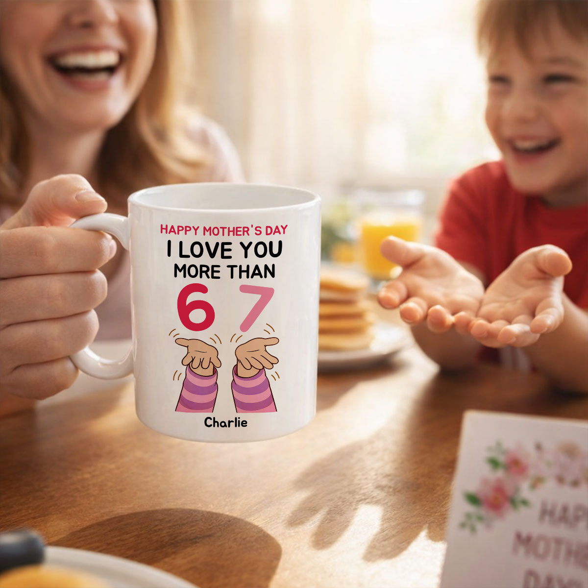I Love You More Than 6 7 - Personalized Mug - Mother's Day Gift for Mom, Wife