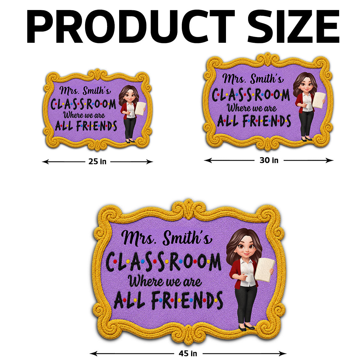 Friendly Teacher - Personalized Doormat - Back To School, Classroom Decor
