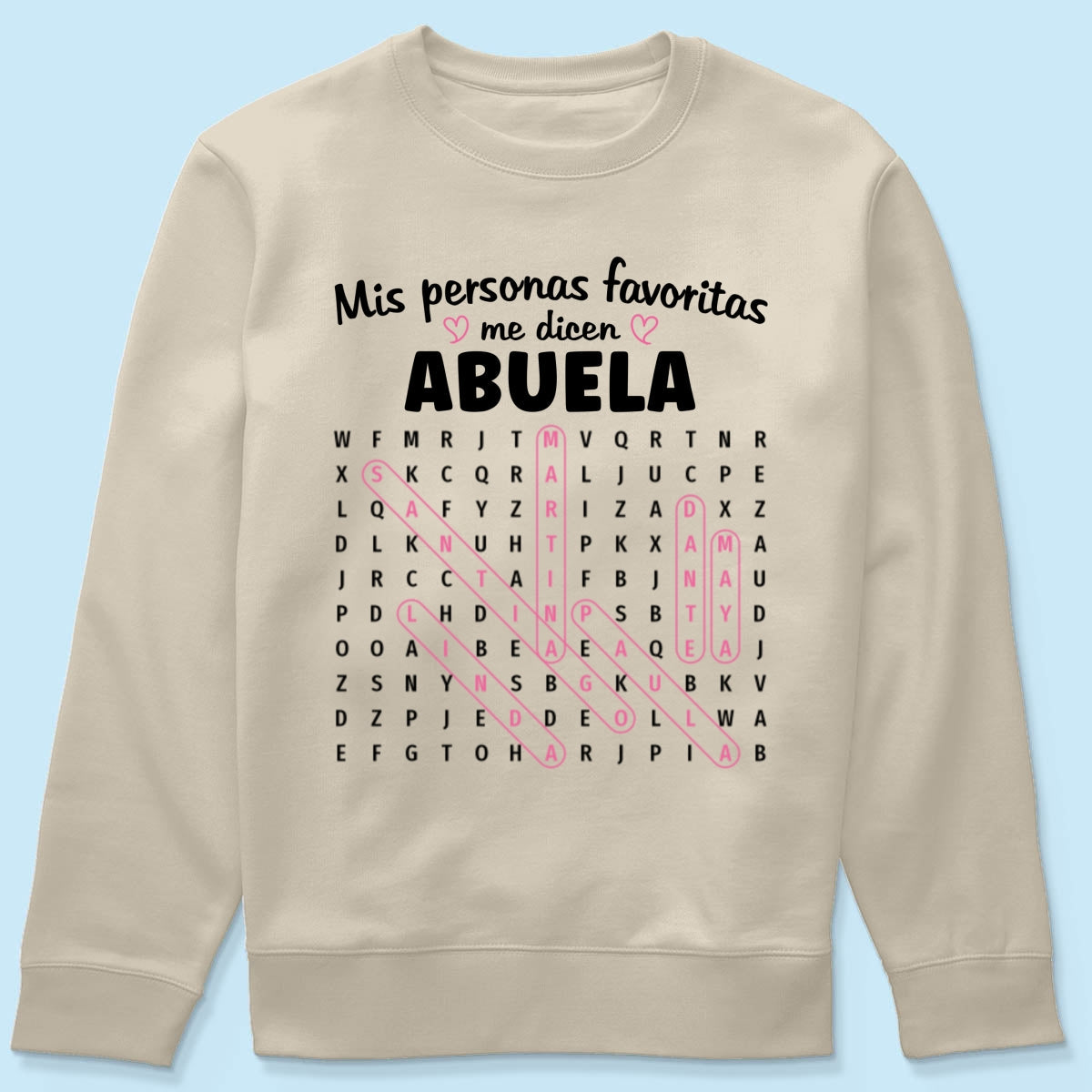 My Favorite People Call Me Abuela Word Search Puzzle - Personalized Shirt - Gift For Spanish Grandma