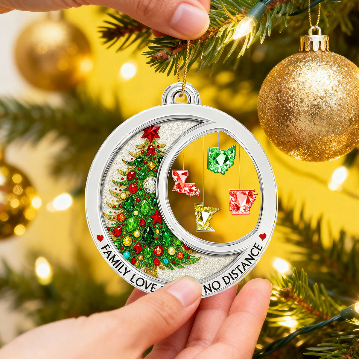 3D Crystal Effect Long Distance Family Love Knows No Distance - Personalized Acrylic Ornament