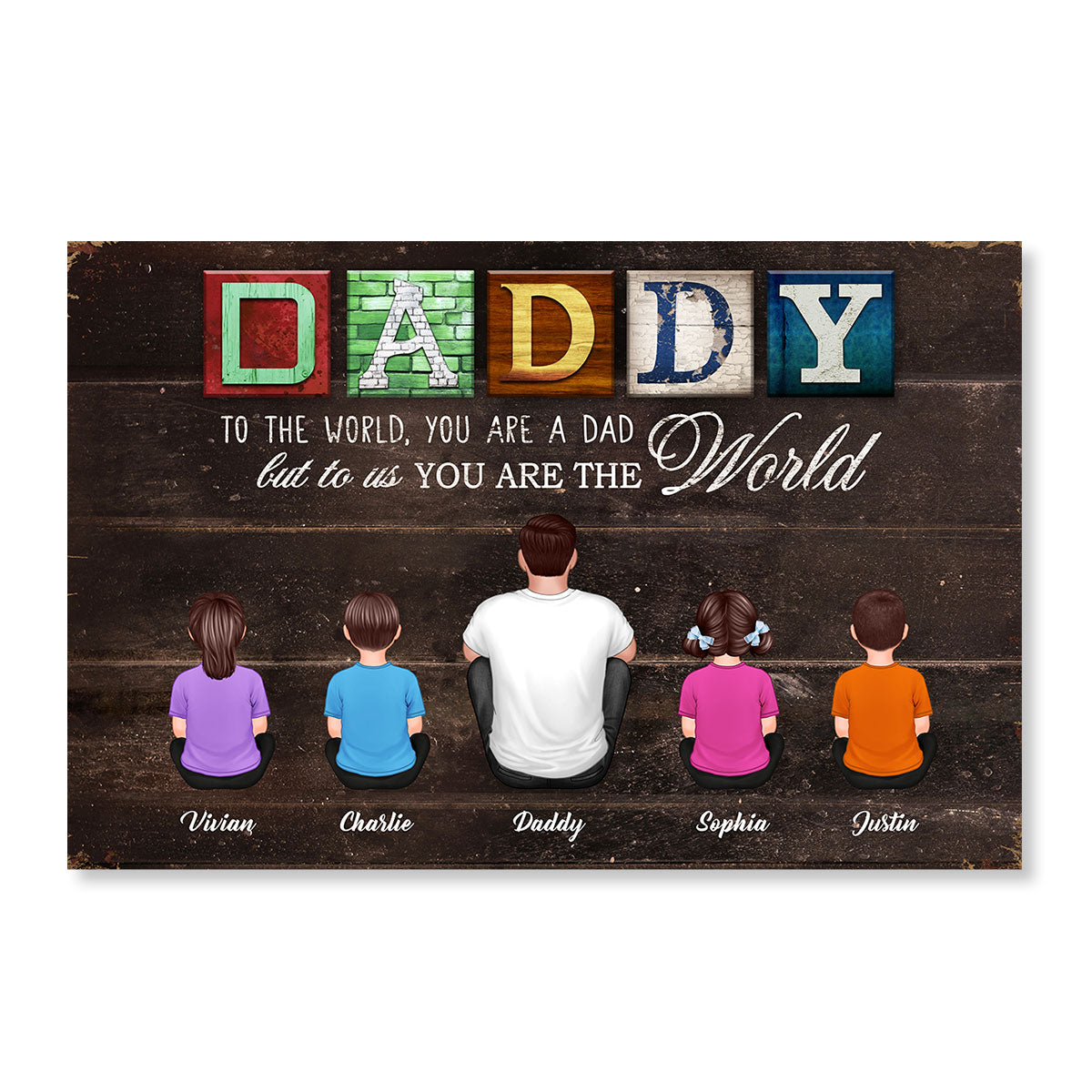 Daddy Letters To The World Personalized Poster