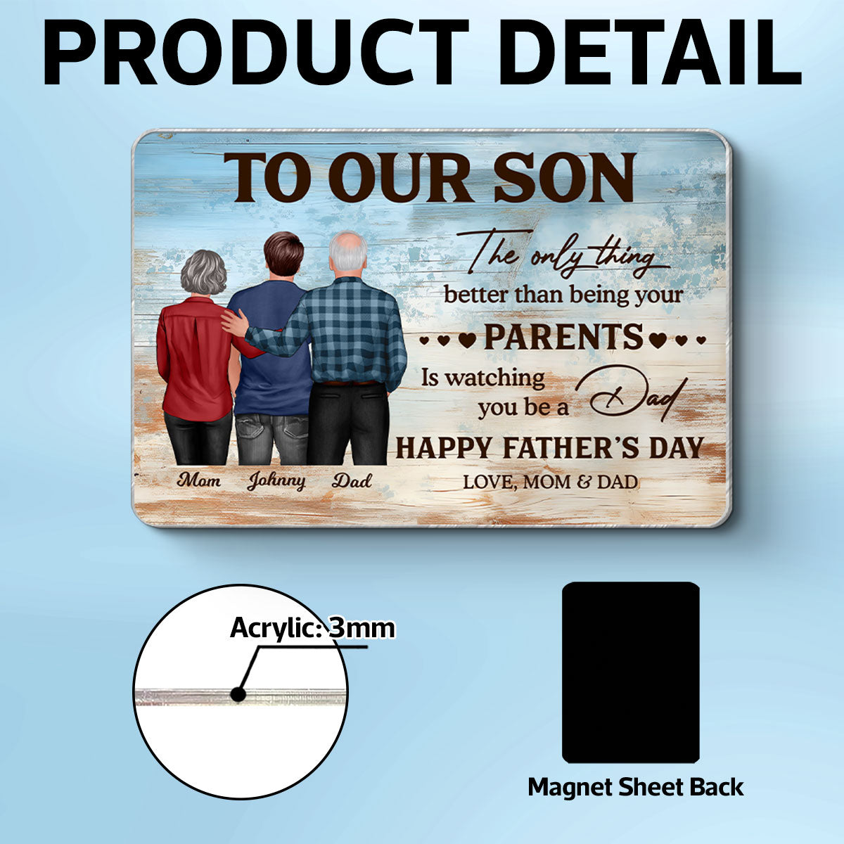 To My Son Watching You Be A Dad - Personalized Acrylic Fridge Magnet - Father's Day Gift For Son