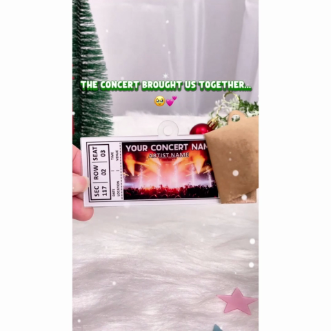 Custom Your Favorite Music Concert Photo Ticket - Personalized Acrylic Ornament - Christmas Gift For Music Lovers, Matching Ornaments For Friends, Couple
