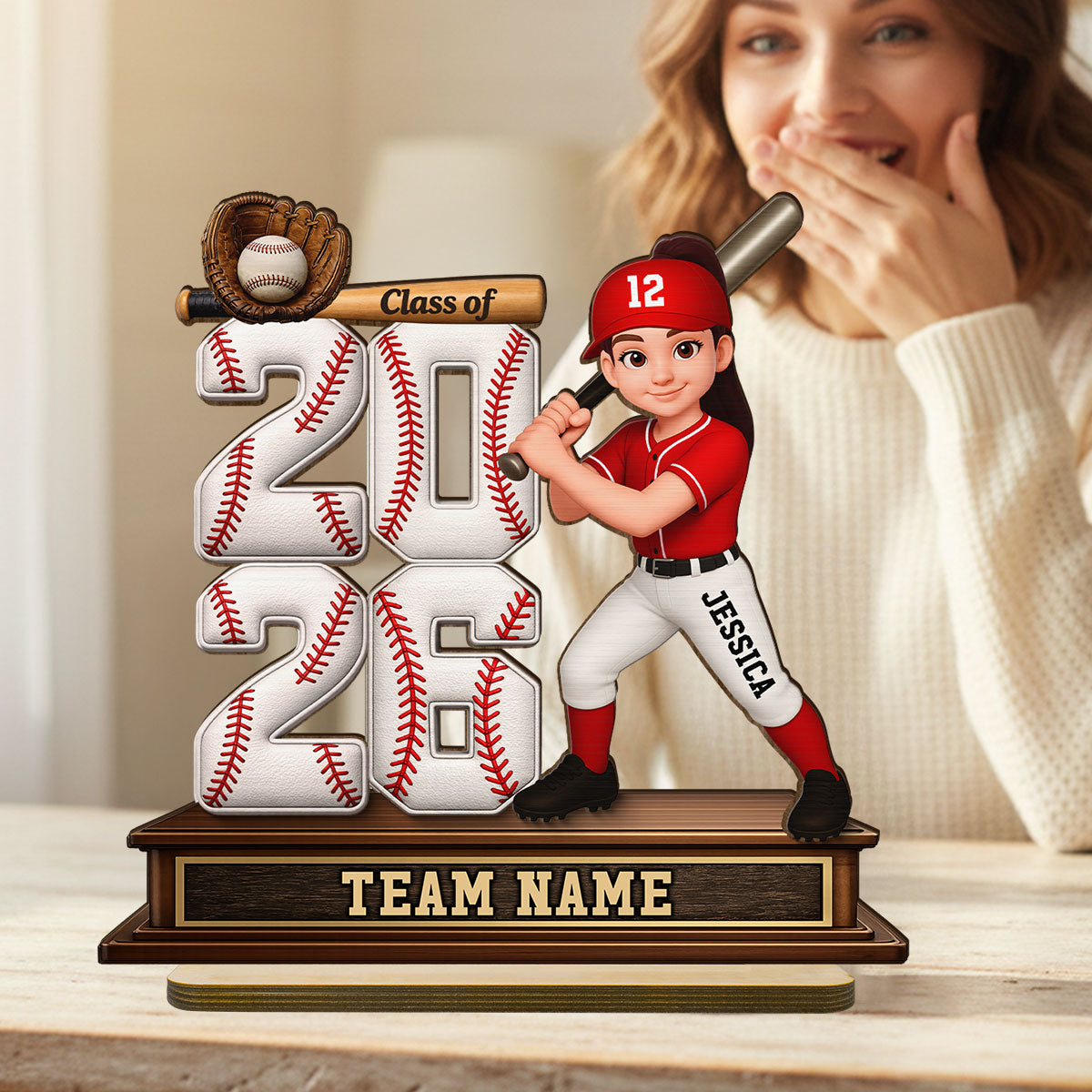 Baseball Senior Class Of 2026 2027 - Personalized 2-Layered Wooden Plaque - Graduation Gift For Son, Daughter, Graduates