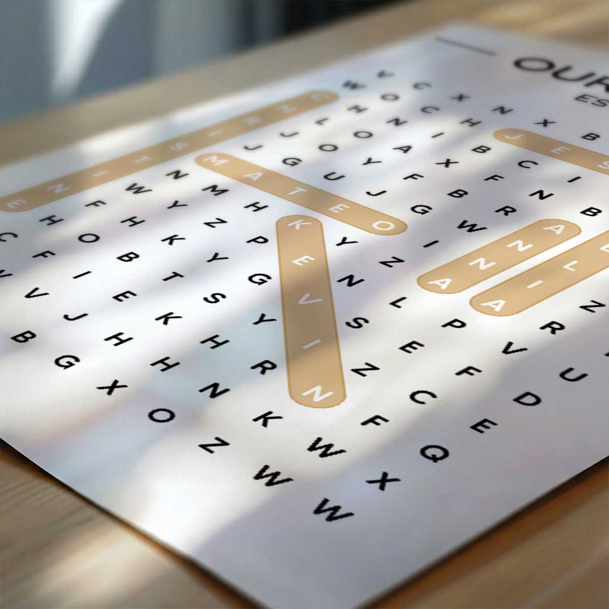 Our Family Word Search Puzzle Created In A Moment, Treasured Forever - Personalized Poster