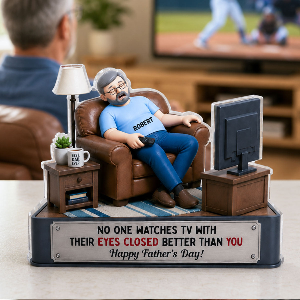 No One Watches TV Better Than You - Personalized Acrylic Block Plaque - Funny  Gift for Dad, Grandpa, Husband
