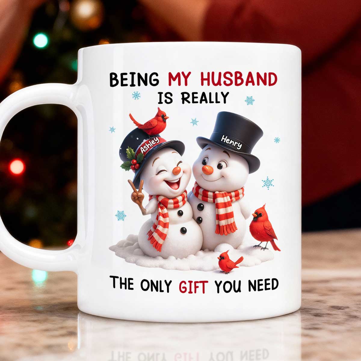 I Smile Because You're My Husband - Personalized Mug - Funny Christmas Gift for him, Gift for her