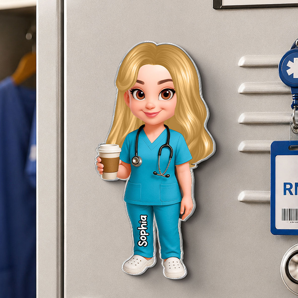 Proud Nurse - Personalized Acrylic Magnet - Locker Magnet For Nurse, Gift For Colleagues, Nurse Besties
