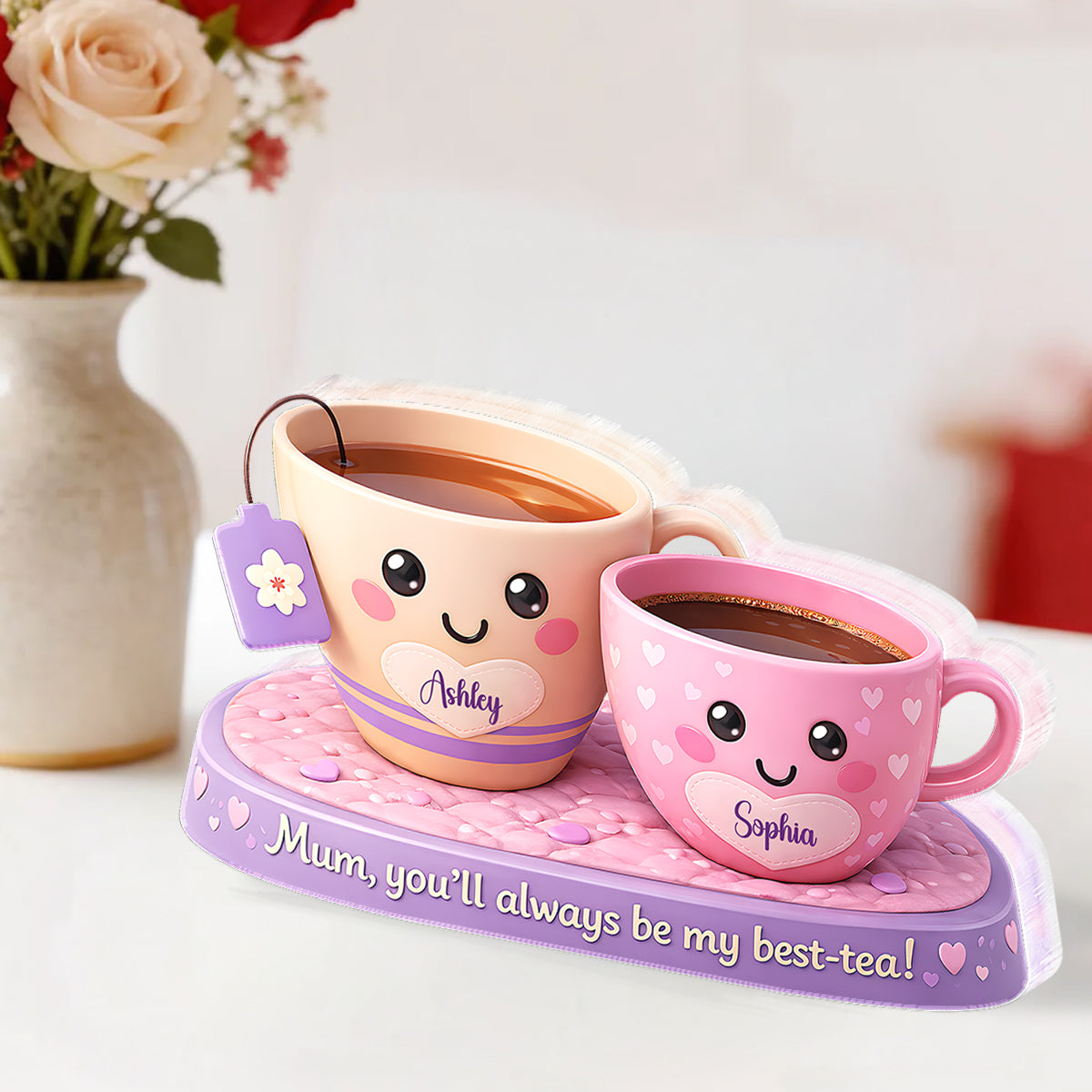 Mum You'll Always Be My Best-tea - Personalised Acrylic Block Plaque - UK Mother's Day Gift For Mum
