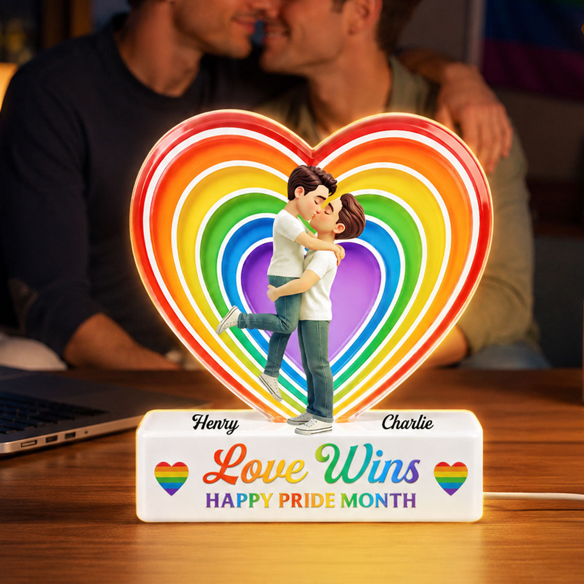 LGBT+ Couple Forever Love Is Love - Personalized Light Box - Gift For Couple, Happy Pride Month