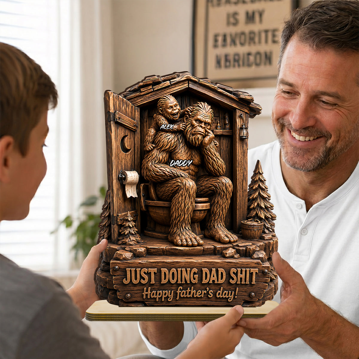 Just Doing Dad Sh*t - Personalized 2-Layered Wooden Plaque -  Gift for Dad, Husband