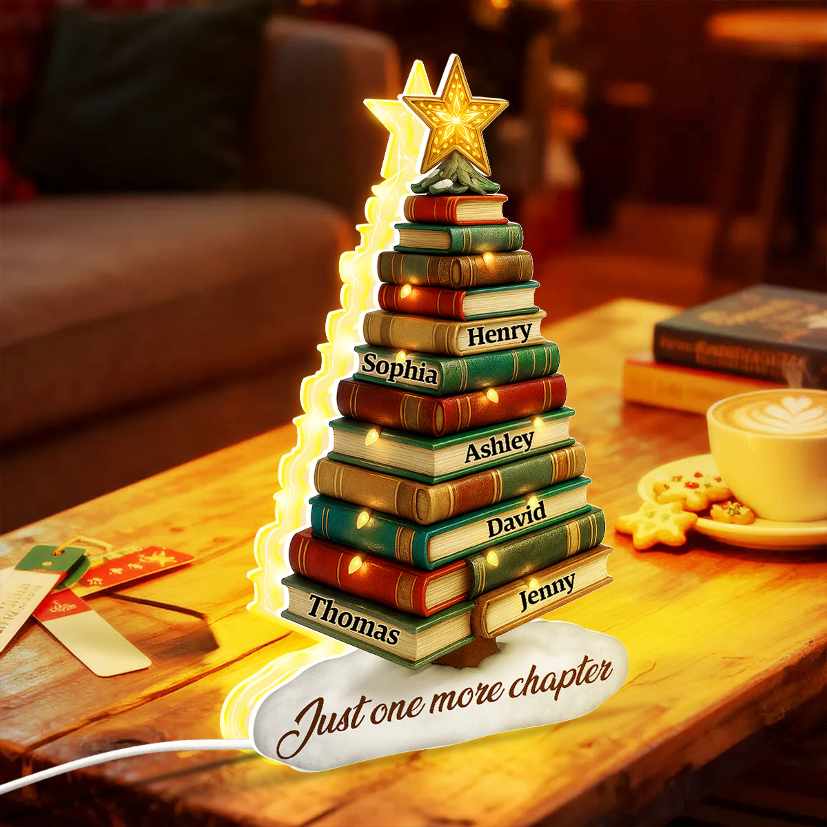 Book Lovers Christmas Tree - Personalized Light Box - Christmas Gift For Book Lovers