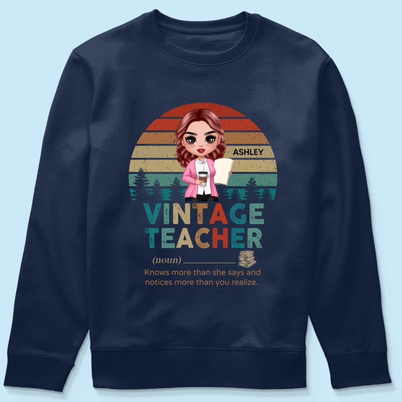 Vintage Doll Teacher Personalized Shirt