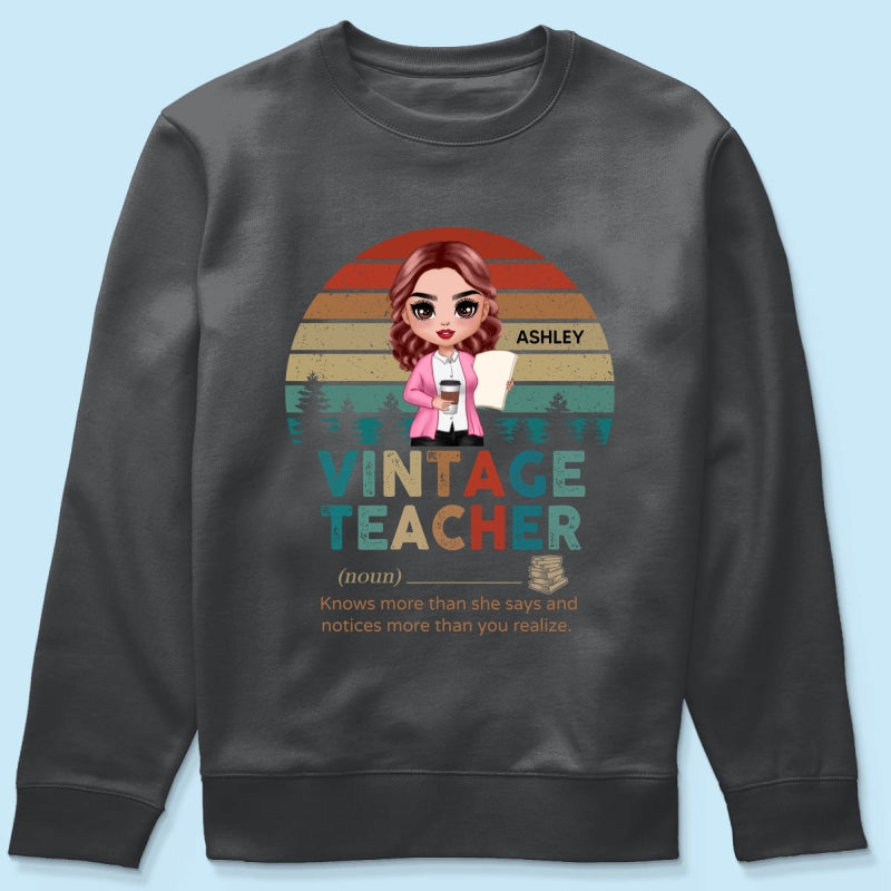 Vintage Doll Teacher Personalized Shirt