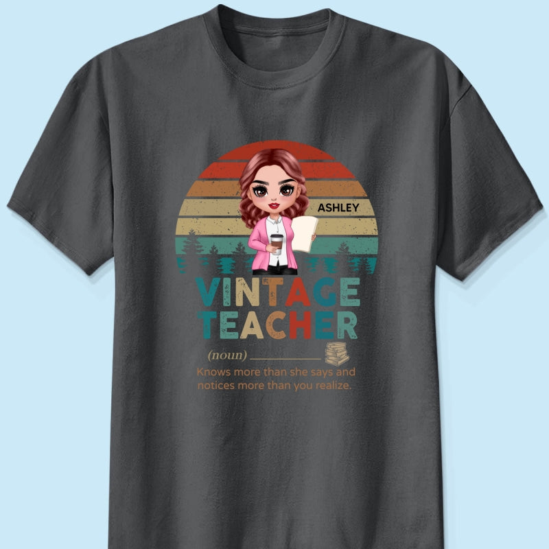 Vintage Doll Teacher Personalized Shirt