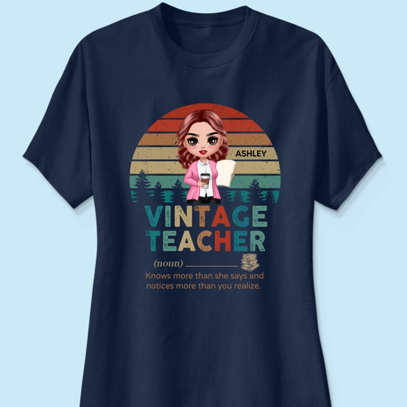 Vintage Doll Teacher Personalized Shirt