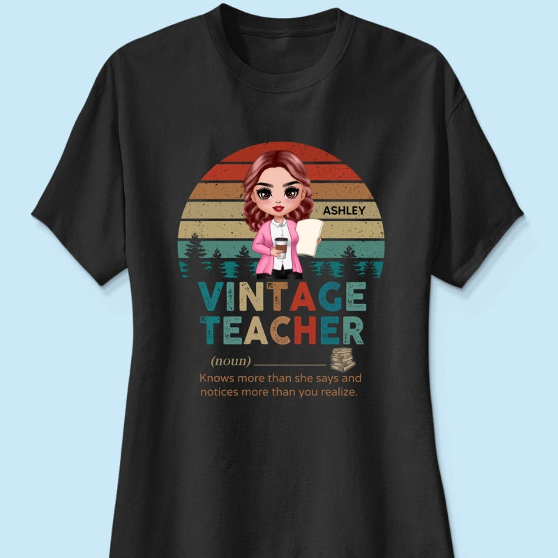Vintage Doll Teacher Personalized Shirt