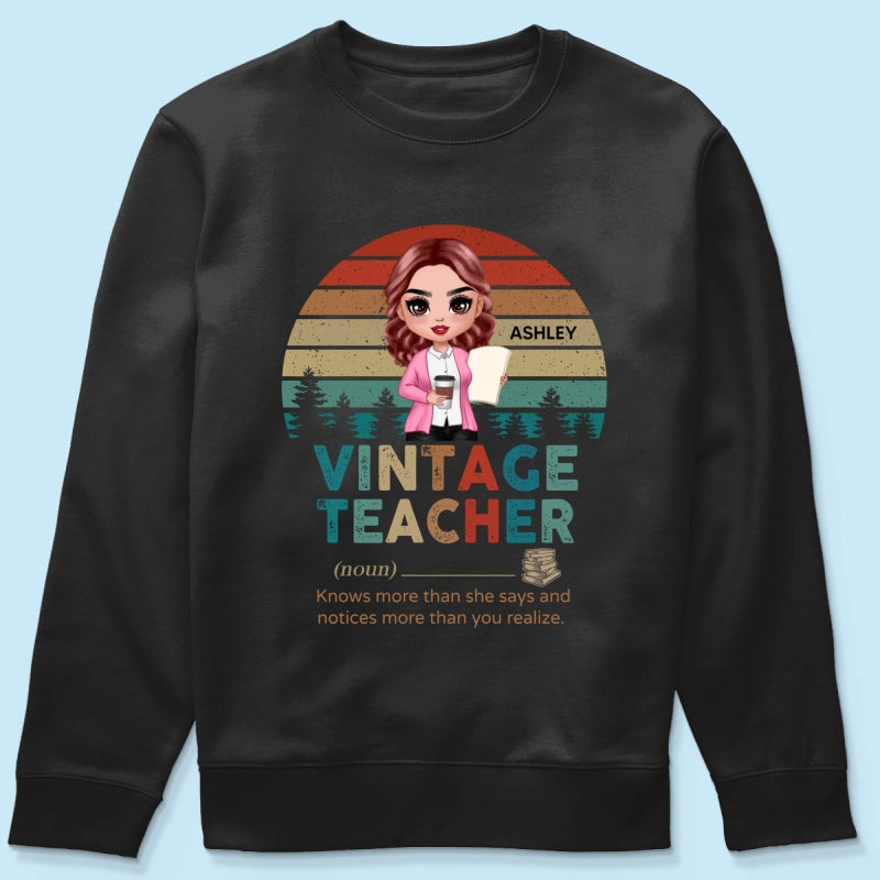 Vintage Doll Teacher Personalized Shirt