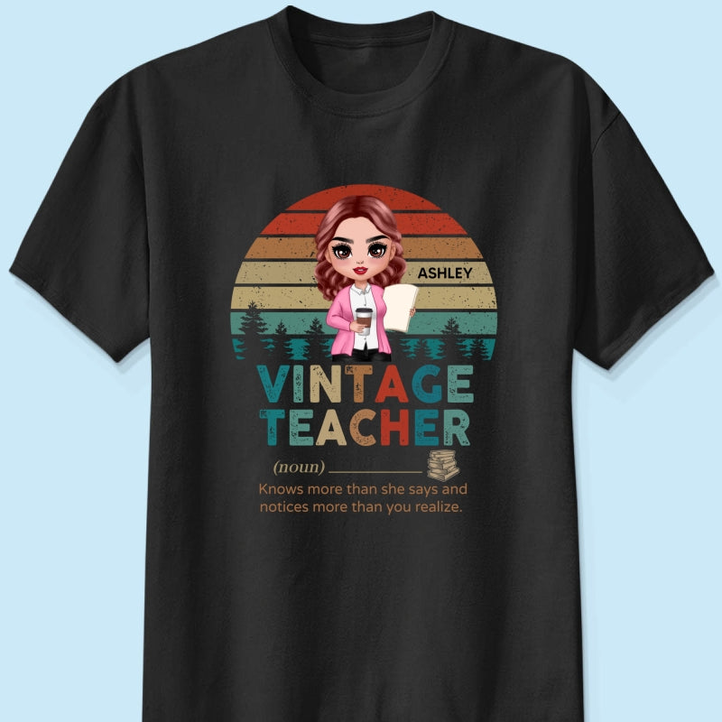Vintage Doll Teacher Personalized Shirt
