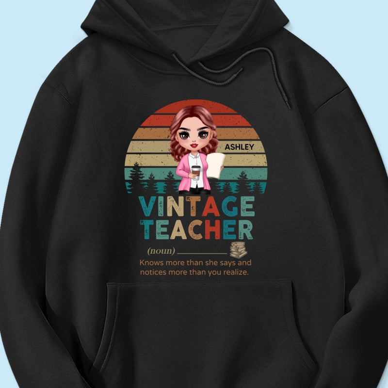 Vintage Doll Teacher Personalized Shirt