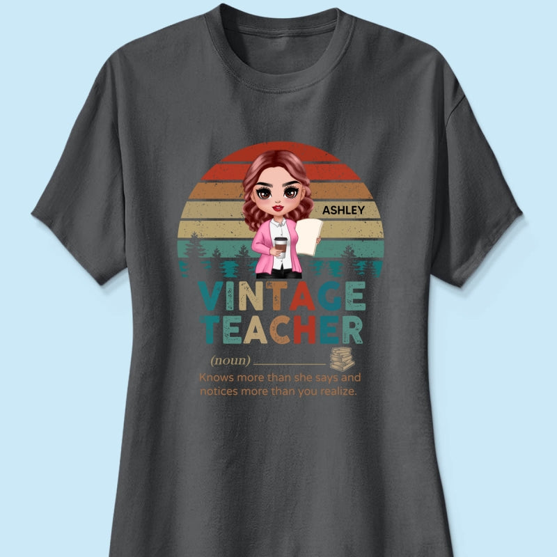 Vintage Doll Teacher Personalized Shirt
