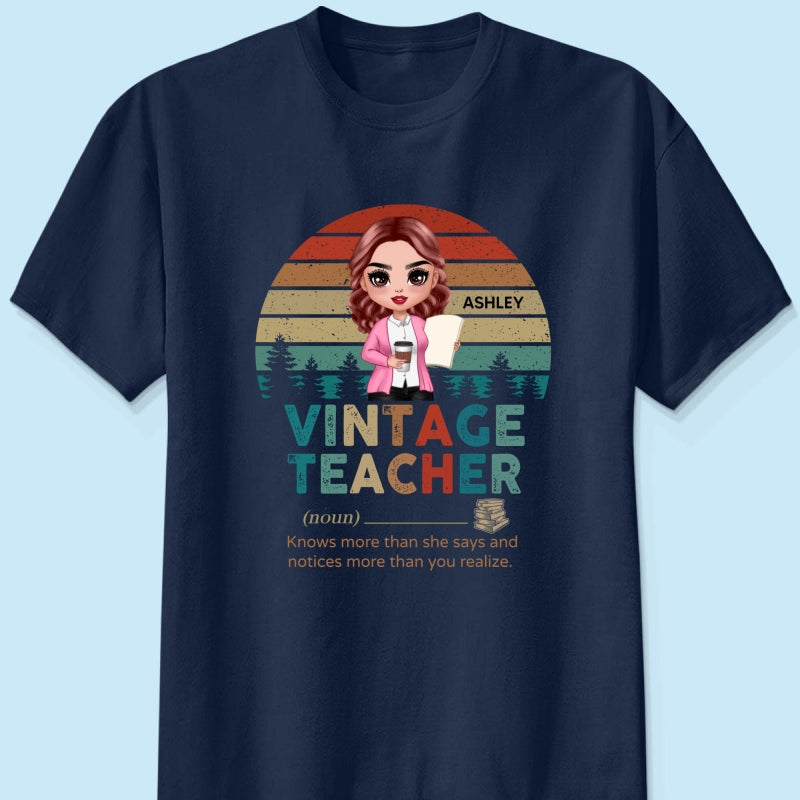 Vintage Doll Teacher Personalized Shirt