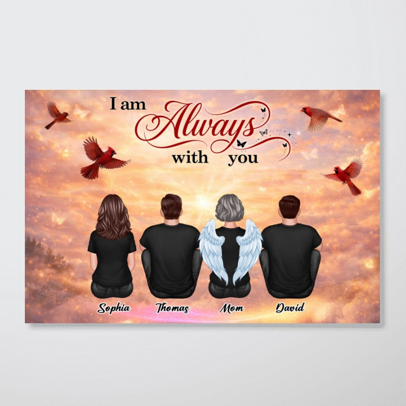 Cardinal Heaven Sky Family Memorial Always With You - Personalized Poster - Gift For Memorial, Sympathy Gift, Remembrance Gift