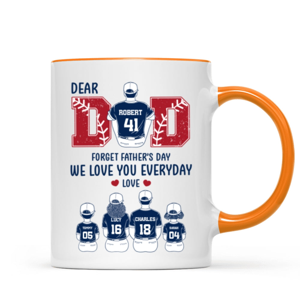 Dear Dad Forget Father's Day Personalized Mug, Gift for Baseball Dad