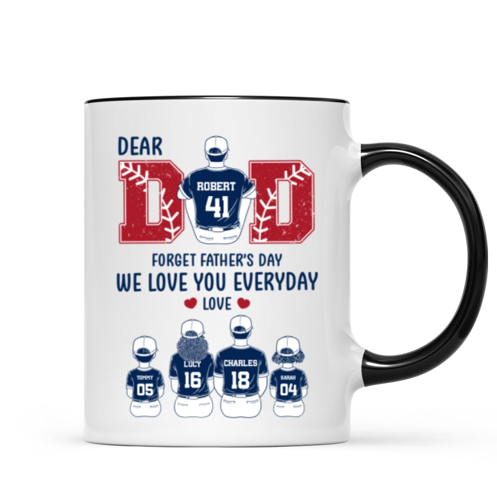 Dear Dad Forget Father's Day Personalized Mug, Gift for Baseball Dad