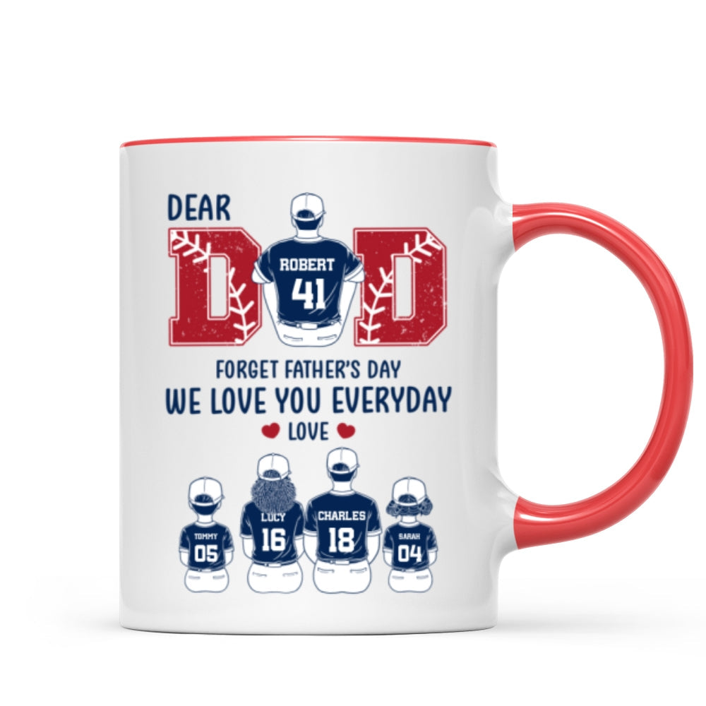 Dear Dad Forget Father's Day Personalized Mug, Gift for Baseball Dad