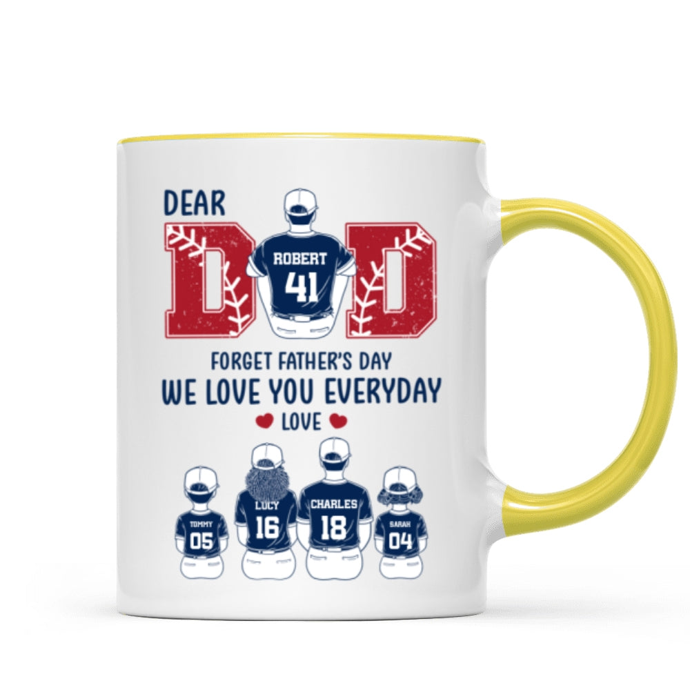 Dear Dad Forget Father's Day Personalized Mug, Gift for Baseball Dad