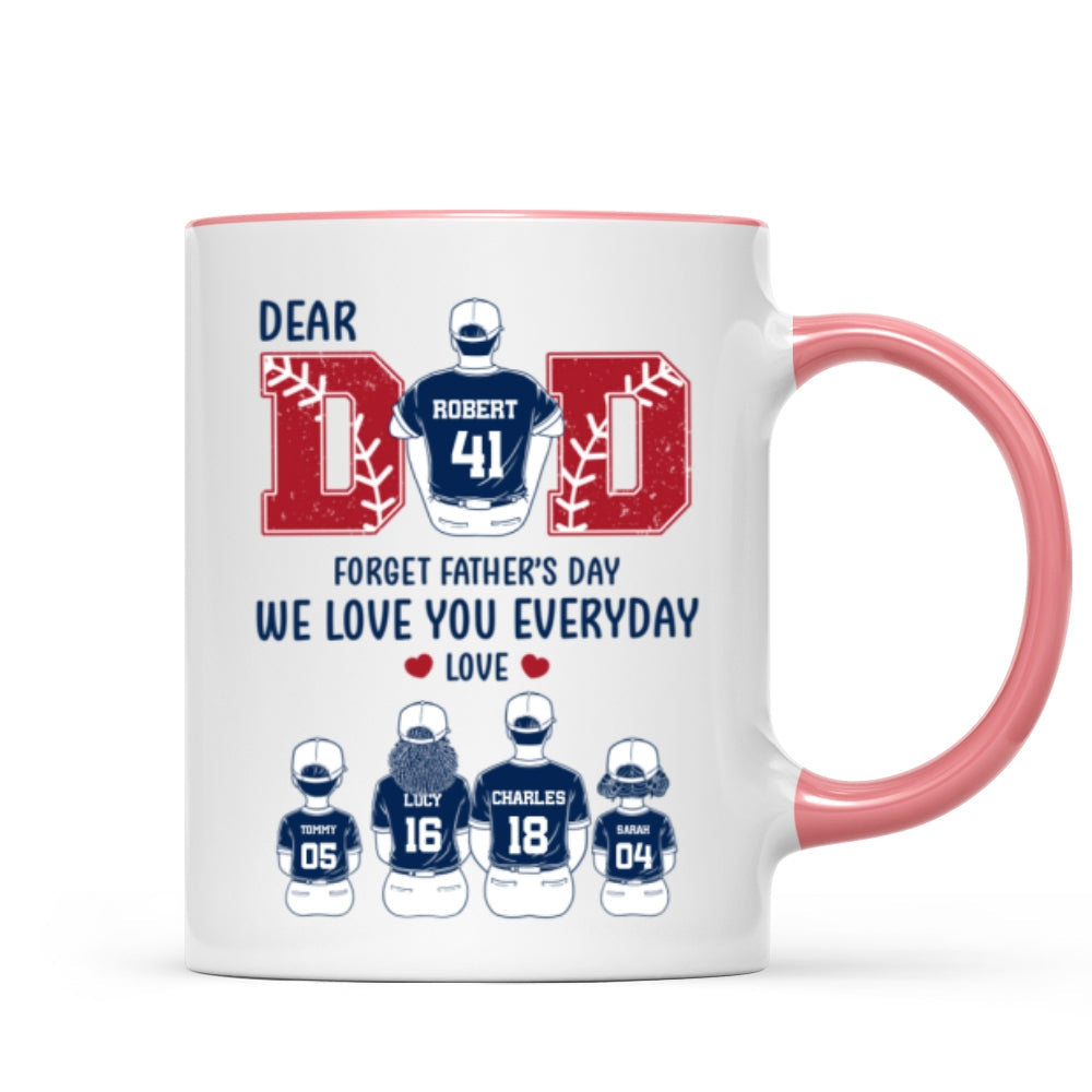 Dear Dad Forget Father's Day Personalized Mug, Gift for Baseball Dad