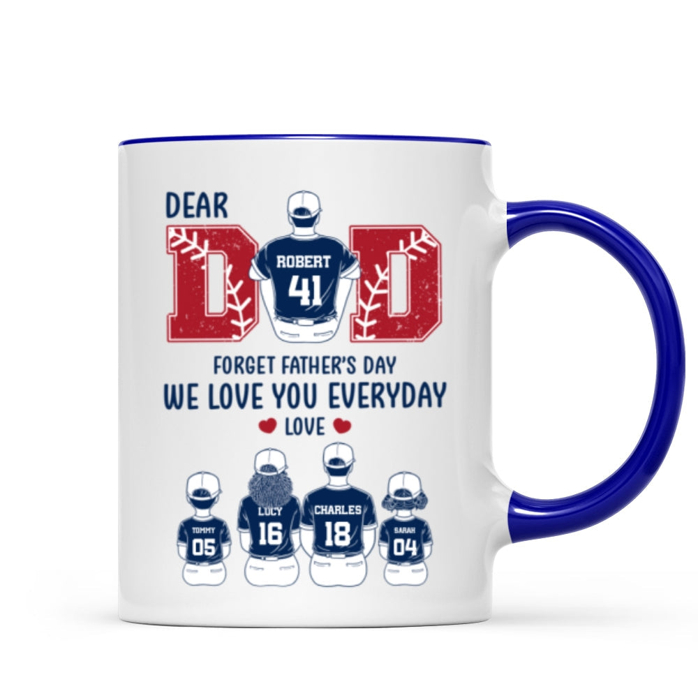 Dear Dad Forget Father's Day Personalized Mug, Gift for Baseball Dad