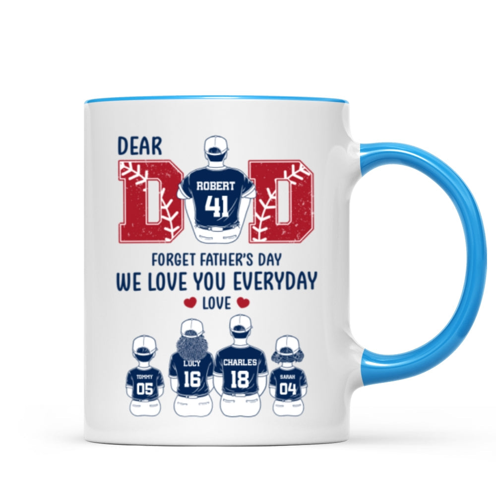 Dear Dad Forget Father's Day Personalized Mug, Gift for Baseball Dad