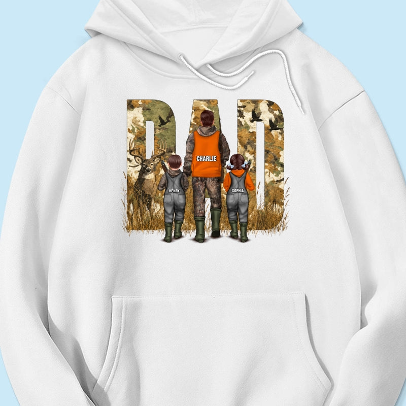 Hunting Dad & Children - Personalized Shirt - Outdoor Father's Day Gift for Dad, Husband
