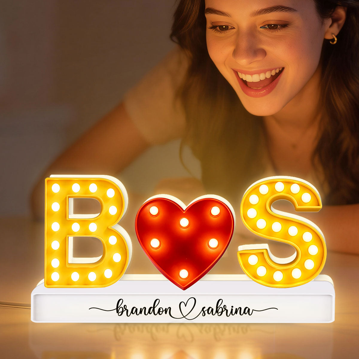 Eternal Love Couple Initials - Personalized Light Box - Heartfelt Valentine's Day Gift, Anniversary Gift For Couple, For Him, For Her