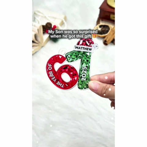 3D Effect 67 Six Seven 2025 Slang Christmas Various Designs - Personalized Acrylic Ornament - Funny Christmas Gift For Teen, Grandkid, Gen Alpha