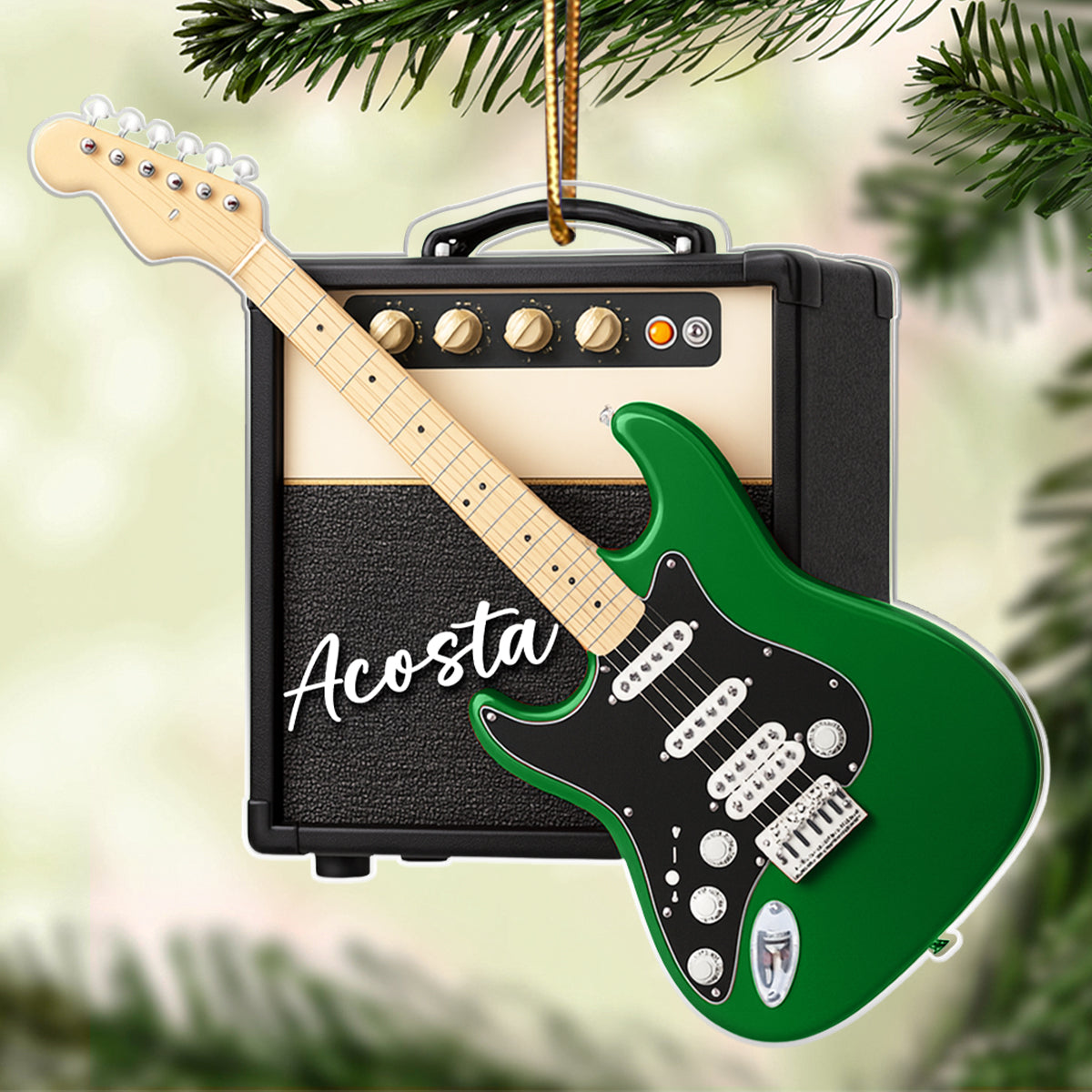 Strumming Story in Every Chord – Personalized Acrylic Ornament – Special Christmas Gift for Guitar Players