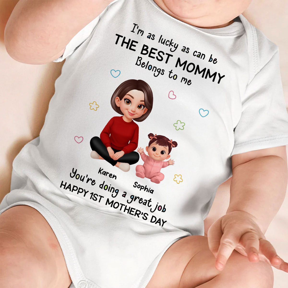 I Am Lucky As Can Be The Best Mommy - Personalized Baby Onesie - First Mother's Day Baby Gift