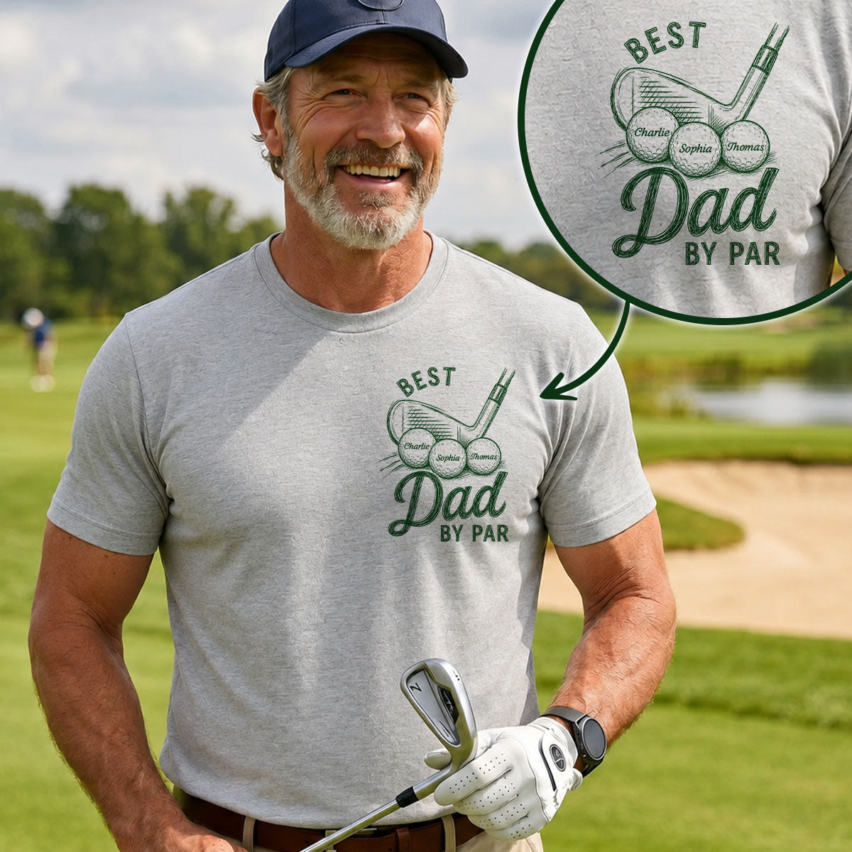 Best Dad By Par Golf Lover - Personalized Shirt - Father's Day Gift for Dad, Husband