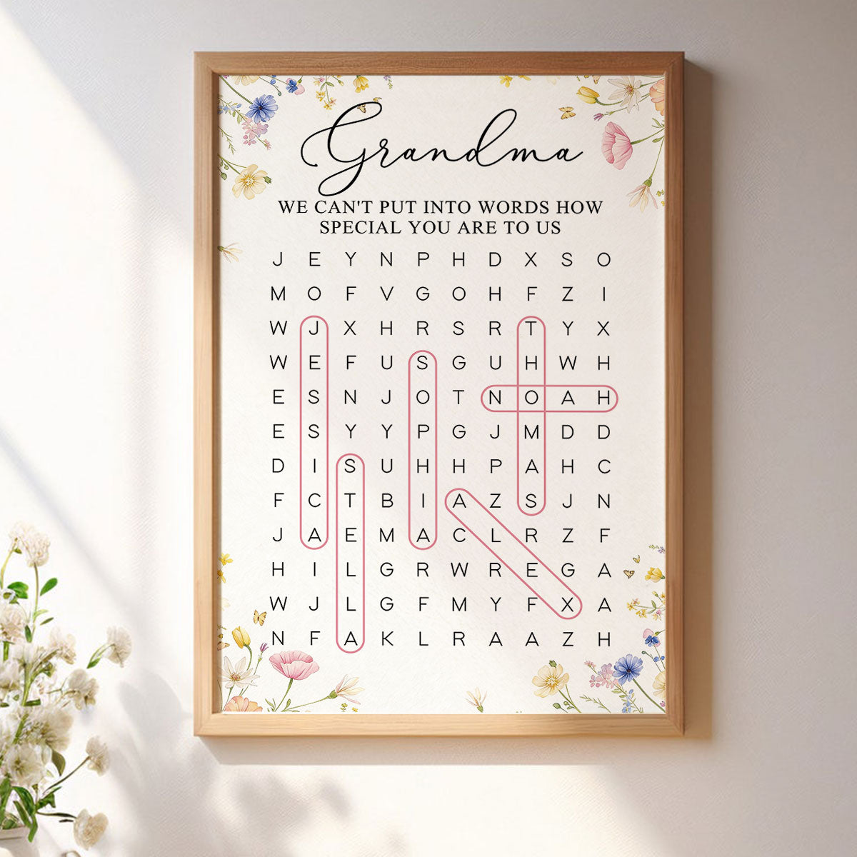 Grandma Word Search Puzzle We Can't Put Into Words How Special You Are - Personalized Poster - Mother's Day Gift For Grandma