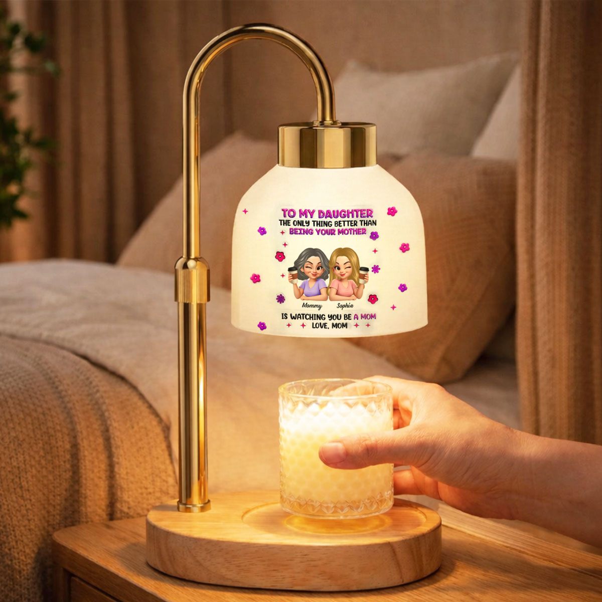 Watching You Be A Mom Mother Daughter - Personalized Candle Warmer Lamp - Heartfelt Mother's Day Gift for Daughter