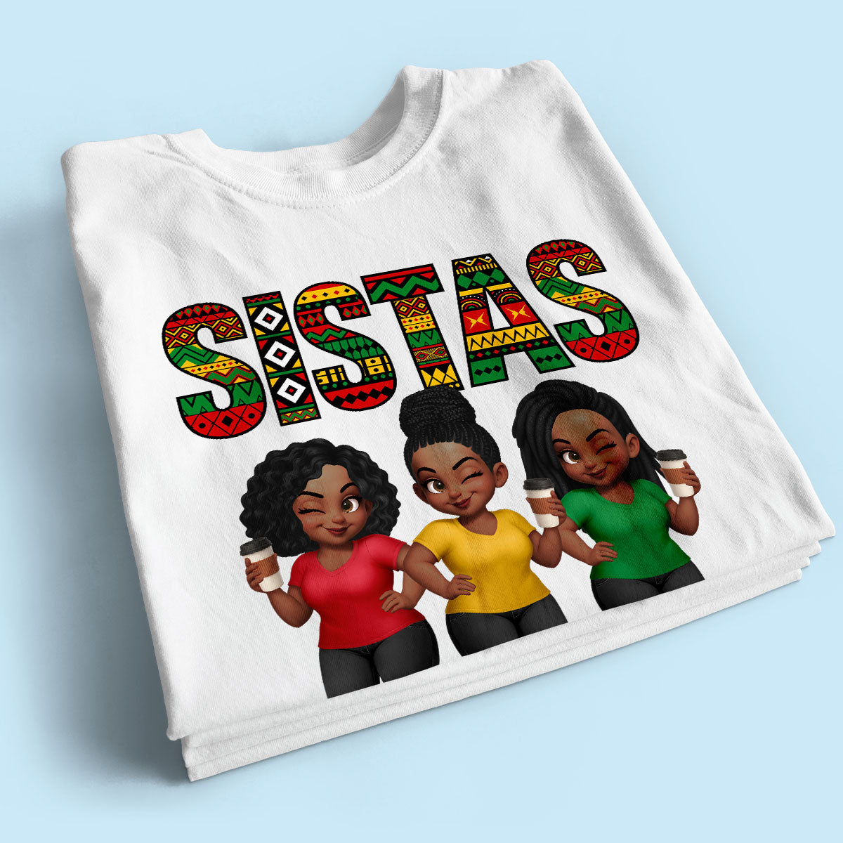 Tribal Pattern Besties Sistas Sisters - Personalized Shirt - Birthday Gift, Gift For Best Friends